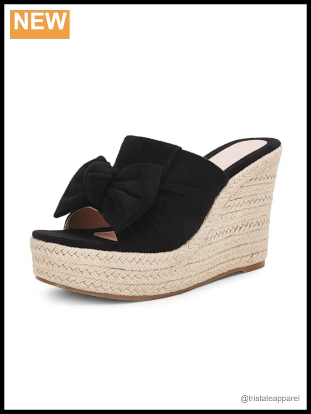 Womens Platform Espadrilles Slip On Wedge Sandals Bow Tie Open Toe Slides Shoes